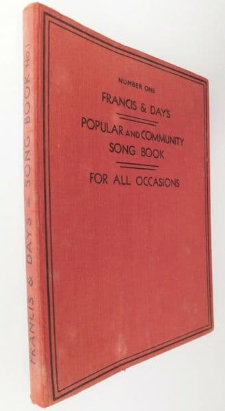 Francis & Days Popular and Community Song Book 1 sing a long music ukulele piano